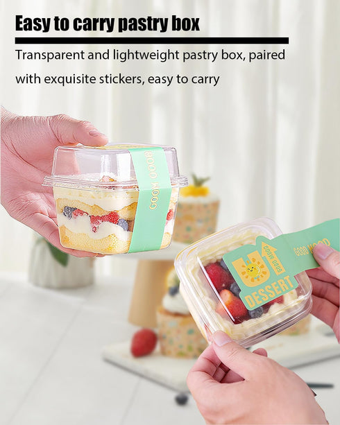 Wuqoioo 100 Pack Plastic Dessert Cups, Disposable Dessert Cups With Lids And Spoons Yogurt Parfait Containers, Tiramisu