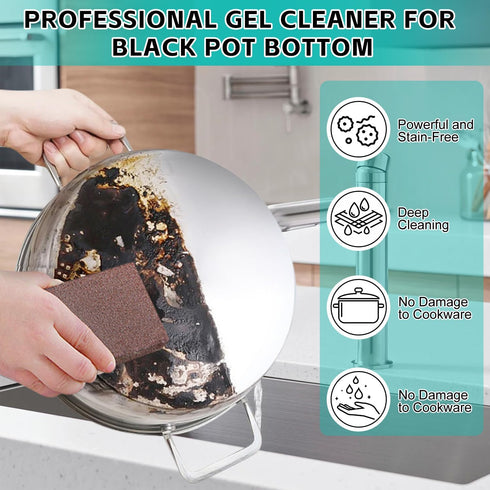 Magic Gel Cleaner for Black Pot Bottom, 150 g Pot Bottom Cleaning Gel, Stainless Steel Cleaner for Burned Cookware (2