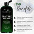 Tea Tree Body Wash 16.9 fl oz - 100% Natural - Fights Body Odor & Irritation - Helps Athletes Foot, Ringworms, Jock Itch, Acne, & Eczema