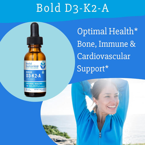 D3-K2-A Liquid Vitamin Complex, Vegan Vitamin D3 from Organic Algae with K2 (MK7) and Vitamin A, Natural Orange Flavor