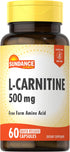 L-Carnitine 500mg, 60 Capsules, Free Form Amino Acid, Non-GMO and Gluten Free Supplement by Sundance
