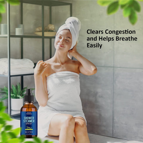 Eucalyptus Shower Spray, 2 fl oz Aromatherapy Mist with Essential Oils, Eucalyptus Steam Spray for Spa