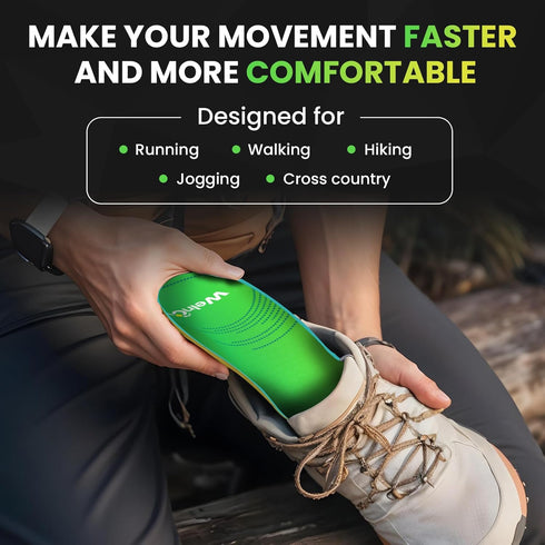 Relief,2XL:Men's 10.5-11.5,Women's 12.5-13 Lightweight Running Sport Insoles for Men Women - Welnove Shock Absorption