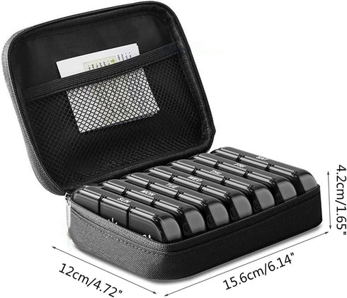 Meiliyizu 3 Weekly for Pill Organizer Times a Day for Pill Box with Portable Canvas Bag for Pill Container Medication