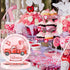 ZHUIGUANGZE 9 Inch (24 Valentine's Day Heart Disposable Paper Plates, Round Truck Love Print Pattern Dessert Plates