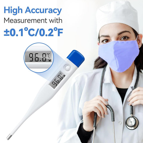 Berrcom Digital Thermometer for Adults and Kids, Oral, Rectal, Underarm, Fever Alarm, C/F Switchable