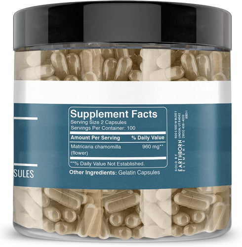 Earthborn Elements Chamomile Extract, 200 Capsules, Pure & Undiluted, No Additives