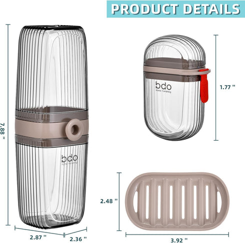 VITVITI White Toothbrush Travel Case, Portable 7.88 Inch Holder for Toothpaste & Toothbrush for Trip or Bathroom