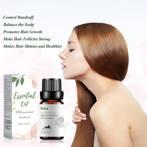 Rose Essential Oil for Skin - 10ml | Pure Mumianhua Therapeutic Grade Rose Aromatherapy Oils for Diffuser, Hair, Soap