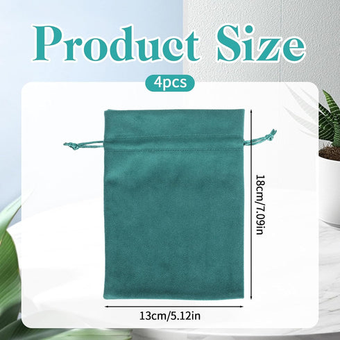 InnoHHustle 4 7.08 5.11inch (4 Pcs Dice Bag Soft Velvet Gift Bags x Drawstring Pouch Tarot Bag Jewelry Pouches