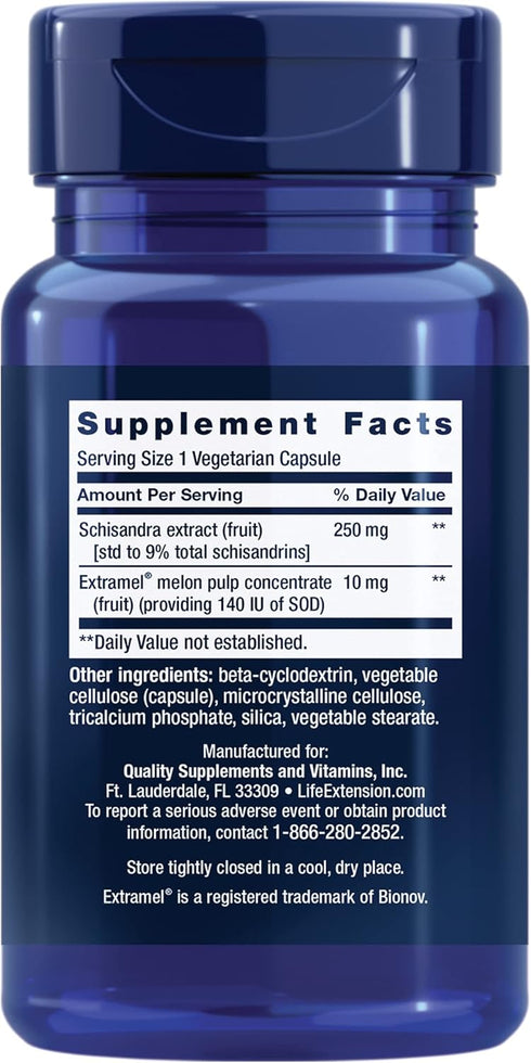 Life Extension Liver Efficiency Formula – Healthy Liver Function Support Supplement with Schisandra Extract and SOD - Once Daily – Gluten-Free, Non-GMO, Vegetarian – 30 Capsules