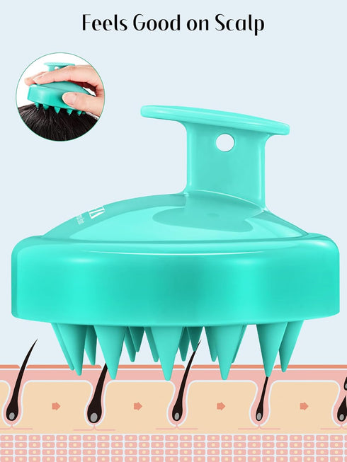 HEETA Scalp Massager Hair Growth 2-Pack, Soft Silicone Shampoo Brush for Dandruff Removal and Head Massage