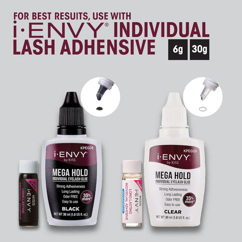 iEnvy Kiss Trio Lashes Adhesive, Medium, Ultra Black