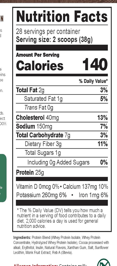 Whey Fantastic Chocolate 100% Natural Grass Fed Whey Protein Powder - Unique 3-Whey Blend of Whey Isolate, Concentrate