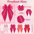 Large Pink Oversized Hair Bows, 4 Pack Satin Ribbons and Long Tail Barrettes for Women Girls