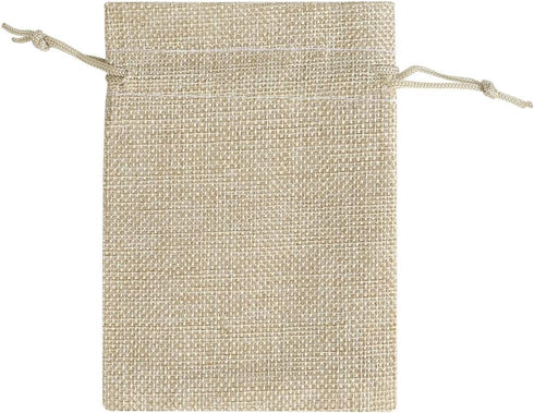 Lucky Monet 25/50/100PCS Burlap Gift Bags - Hessian Jute Bags with Drawstring for Party Favors, Cream
