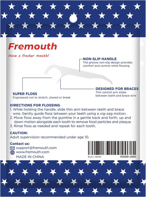 Orthodontic Flossers for Braces - 100 Count (Pack of 2) with Travel Case