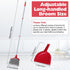 Meanplan 2 Pcs Angle Broom and Dustpan Combo Set, 54'' Indoor Outdoor Cleaning Broom with Step-on Dustpan