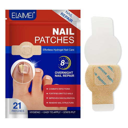 Mcukv Toenail Nail Repair Patches 21 PCS Nail Treatment for Thick, Discolored Nails