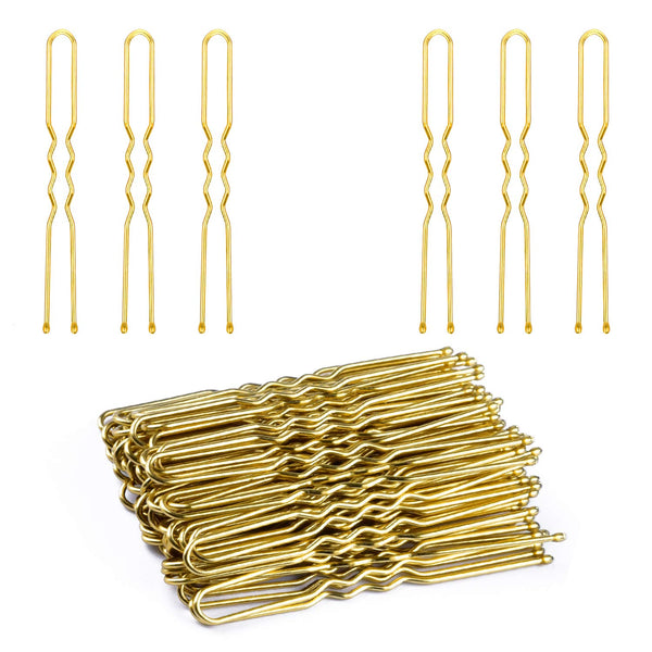 U Shaped Hair Pins IKOCO 2.4inch Bun Hair Pins for Women with Storage Box, Gold