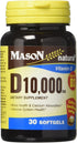 Mason Vitamins D 3 10,000 Iu Softgels | 30 Count