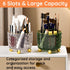 360 Rotating Makeup Brush Holder Organizer - Clear Desktop Bathroom Vanity Storage for Cosmetics, 6 Slot Cup