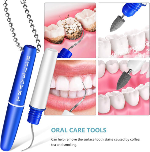 Set 4 MAGICLULU Cleaning Tools Pcs Portable Picks Oral Care Kit with Hanging Chain for Travel and Home Use