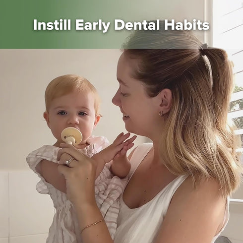 haakaa Infant Toothbrush, Easy to Hold 360° Baby Toothbrush for 6month+ Infants, 1pc (Cream)