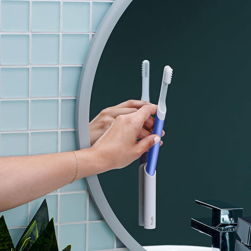 Quip Sonic Toothbrush for Adults with Timer, Extra Brush Head, Travel Cover, Electric, Indigo