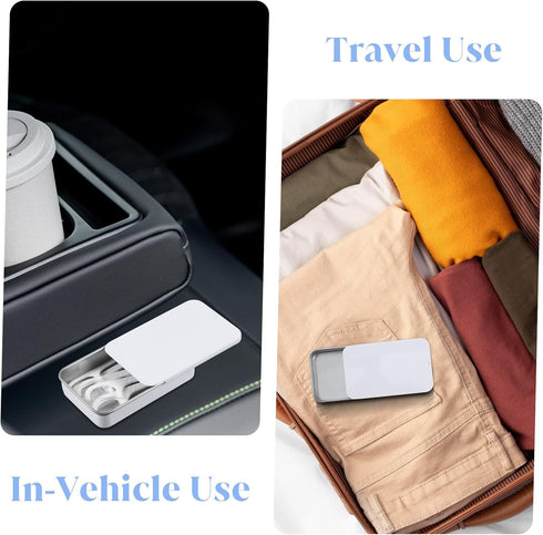 Hpmjz 4 Pack Dental Floss Portable Case White Travel Floss Box Metal Sliding Dental Pick Dispenser Refillable Glide