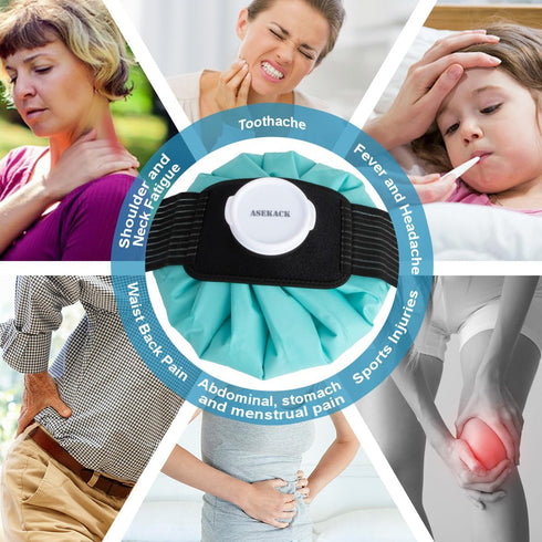 Ice Packs for Injuries - Reusable Thickened Ice Bags with Elastic Support Wrap, Hot & Cold Therapy, 3 Sizes