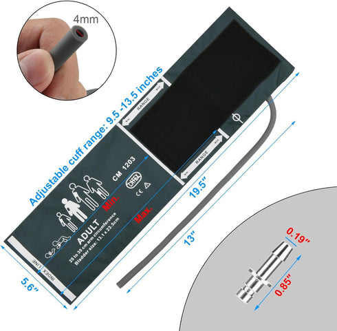 Cosmos Blood Pressure Monitor Replacement Cuff with Metal Air Hose Connector for Blood Pressure Monitor and Machine for 25-35 cm Upper Arm Circumference (Adult Size)