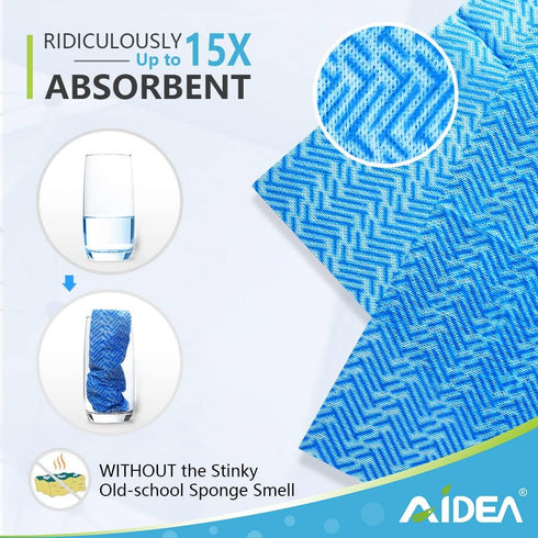 AIDEA 80Ct Cleaning Wipes, Multi-Purpose Reusable Cloths, Domestic Cleaning Towels, Dish Cloths, 12''x24''