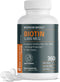 Bronson Biotin 5,000 MCG, Supports Healthy Hair, Skin & Nails, High Potency Beauty Support, 360 Vegetarian Tablets