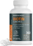 Bronson Biotin 5,000 MCG, Supports Healthy Hair, Skin & Nails, High Potency Beauty Support, 360 Vegetarian Tablets