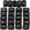 mookaitedecor Rune Stones Set - Engraved Elder Futhark Alphabet Crystal Meditation Divination, Black Obsidian