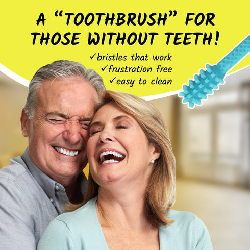 V3 Hard Plastic Denture Brush, Oral Hygiene Product for Removing Denture Gel Adhesive
