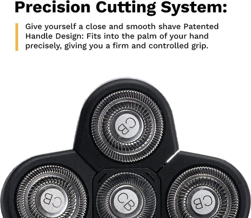 Replacement Shaver Head | 5-Blade Universal Rotary Wet & Dry Head Shavers | For Coarse Hair Head/Skull, Arms, Legs, Back, Chest, Men & Women | 1 Unit