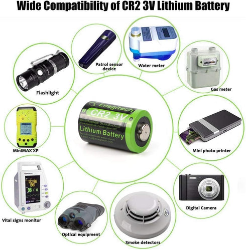 CR2 3V Lithium Battery DLCR2 for Golf Rangefinder, Baby Monitor, Alarm System - Non-Rechargeable (4 Pack)