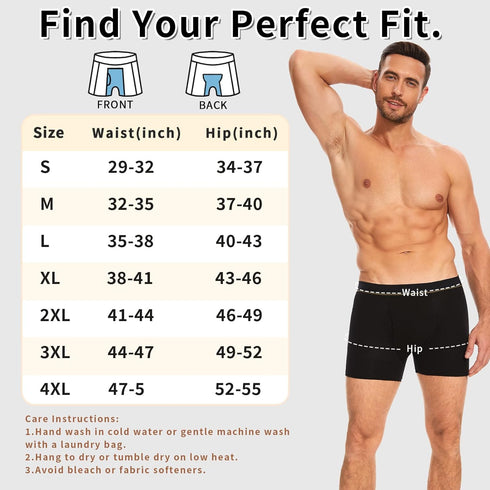 PurityLock 120ml (3PCS, 4XL, Men's Washable Incontinence Boxer Briefs, Cotton Urinary Incontinence Underwear with Fly
