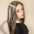 VOBOBE 4PCS Hair Bows for Girls Women, Solid Satin Tassel Bowknot Hair Clips with Long Tail (Pink+White)