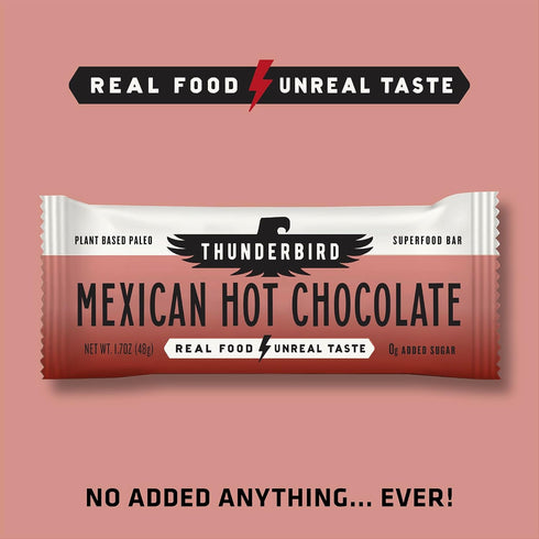 Thunderbird Bars Energy Snack, Gluten-Free with Protein, Healthy Real Food, Vegan Paleo Non-GMO, No Added Sugar,