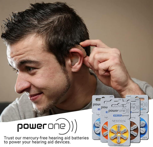 Power One 312 60 Size Hearing Aid Battery No Mercury, Batteries