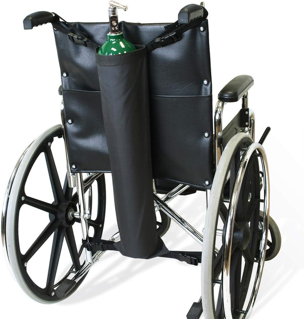 NYOrtho Oxygen Tank Holder for Wheelchair, D & E Cylinder Carrier Bag, Heavy Duty, Waterproof