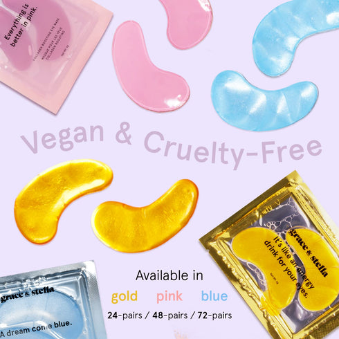Under Eye Mask (Gold, 48 Pairs) for Dark Circles and Puffiness by grace & stella