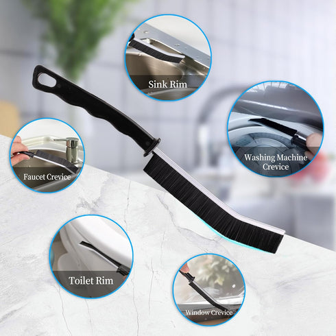 2 Pcs Multifunctional Crevice Cleaning Brush Hard Bristle Gap Tool for Bathroom Kitchen Tiles Window Cleaning
