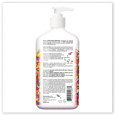Hempz Body Lotion, Buttercream Vanilla Cake Celebration, 17 Oz Daily Moisturizing Cream with Shea Butter