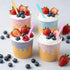 Jingmore 240 Set 4 oz Summer Paper Ice Cream Cups Bulk with Spoons Disposable Sundae Bowls Colorful Paper Dessert Cups