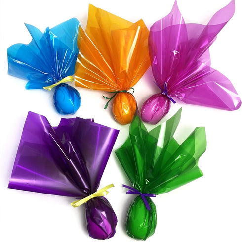 Blue Cellophane Wrap Roll, Translucent Blue Wrapping Paper, 16 Inch x 100 Ft for Gift Baskets