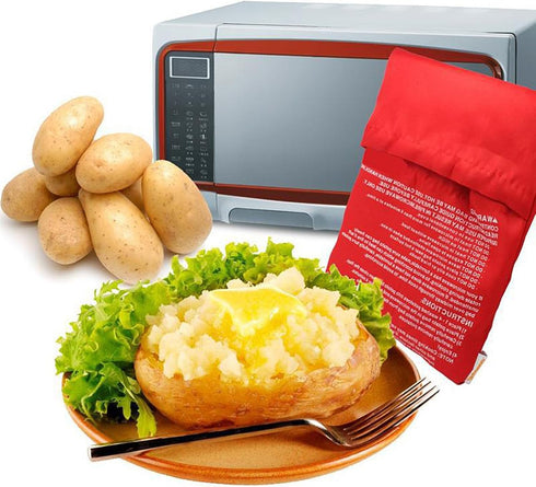 ZeriLion 2 Pack Yummy Microwave Potato Bags for Baking Potatoes - Reusable Microwave Cooker for Fast Perfectly Cooked